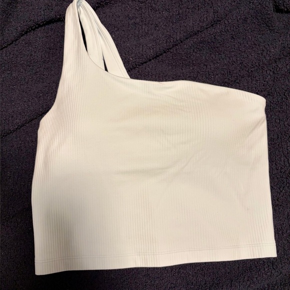 NWOT Lululemon Nulu Ribbed Asymmetrical Yoga Tank Top in Sheer Blue - Picture 6 of 11